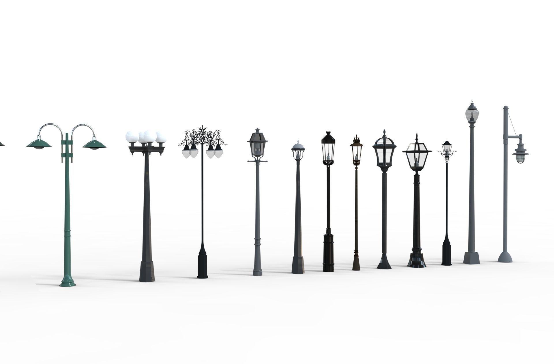 Garden Pole Light Collection 3d models 3D model_5