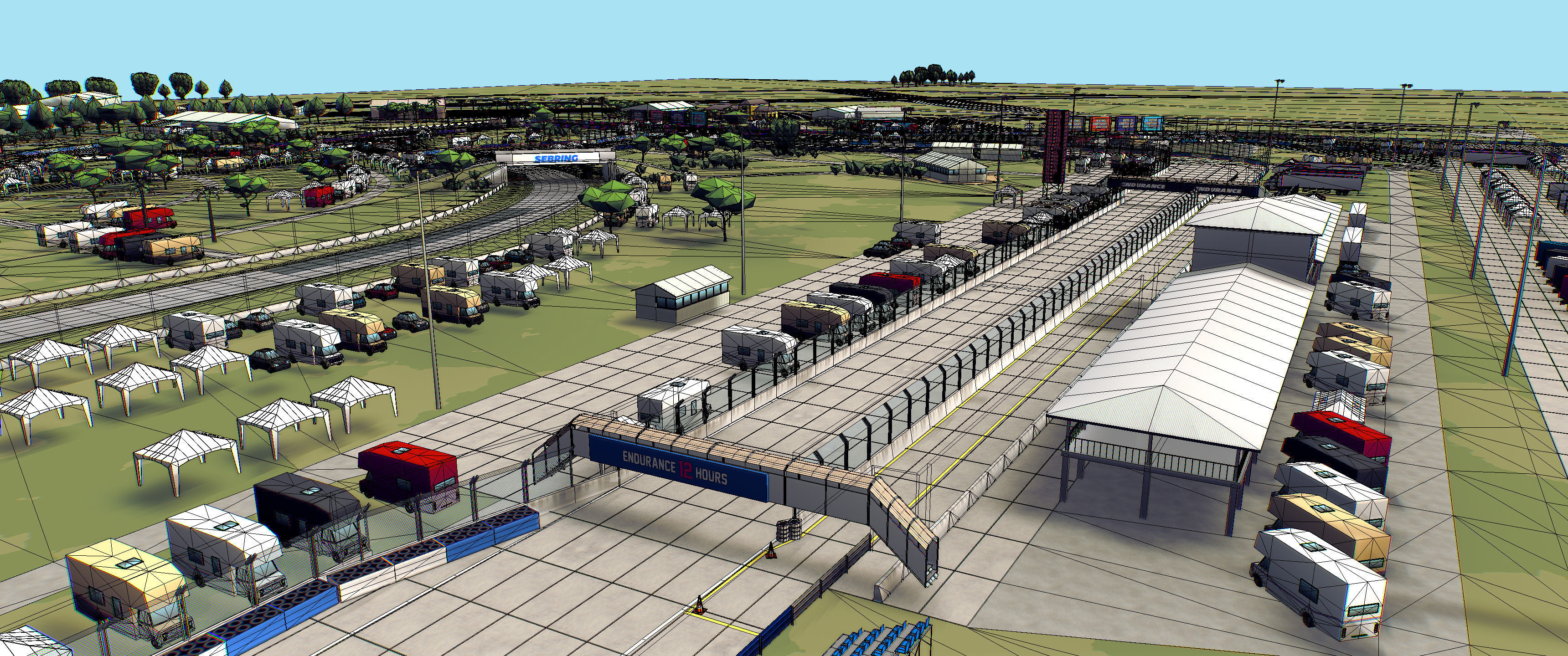 Cartoon Race Track Sebring Low-poly 3D model_2