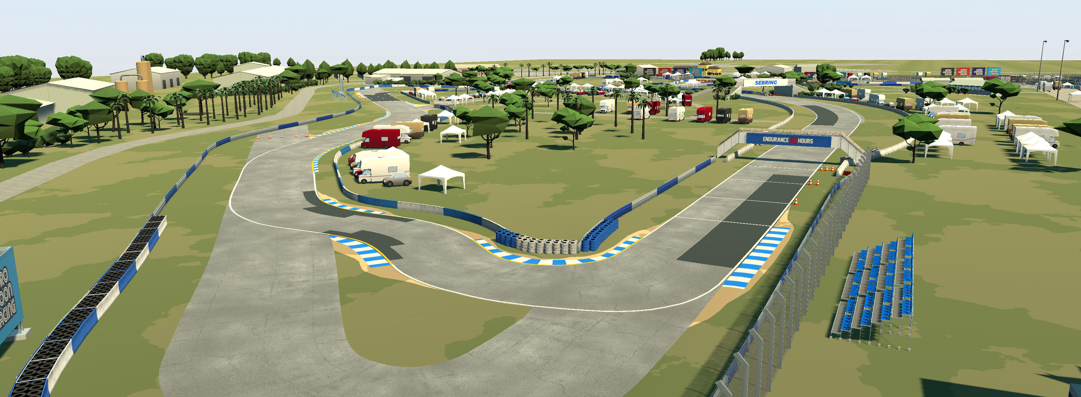 Cartoon Race Track Sebring Low-poly 3D model_12