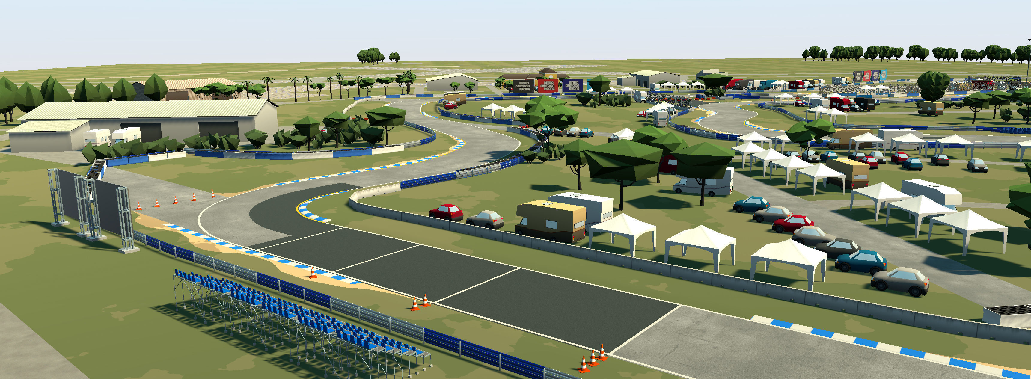 Cartoon Race Track Sebring Low-poly 3D model_13