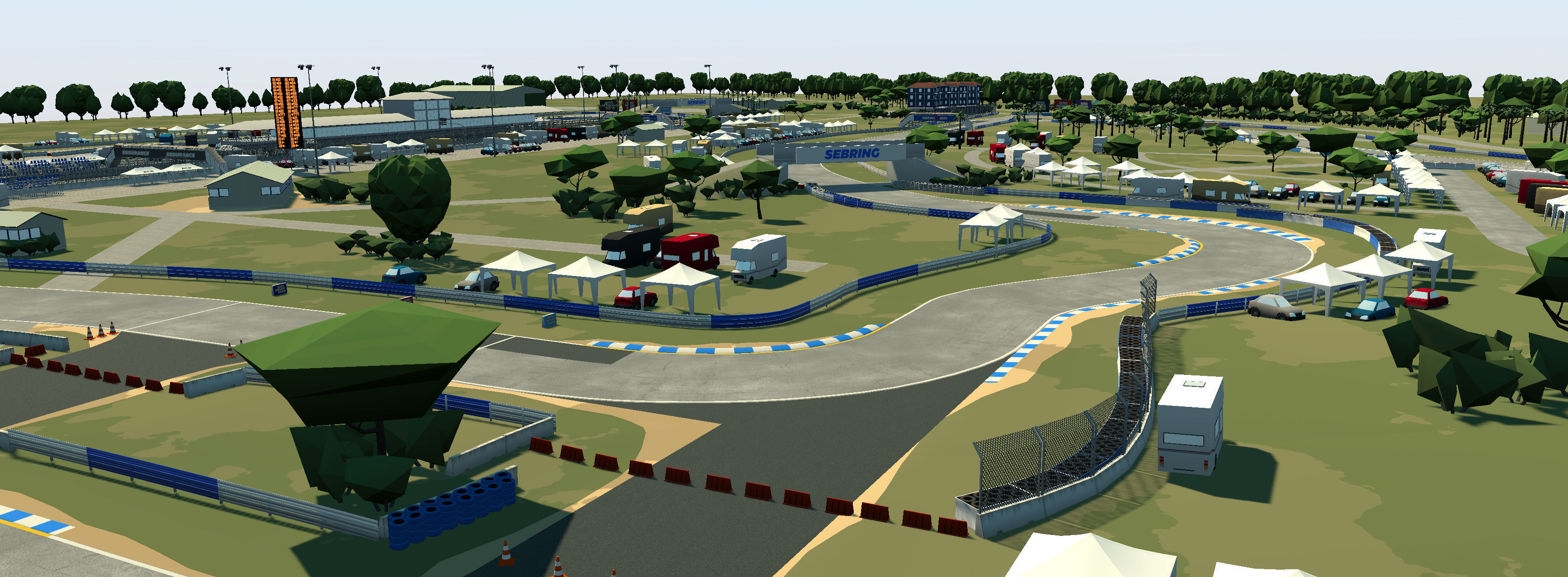 Cartoon Race Track Sebring Low-poly 3D model_10