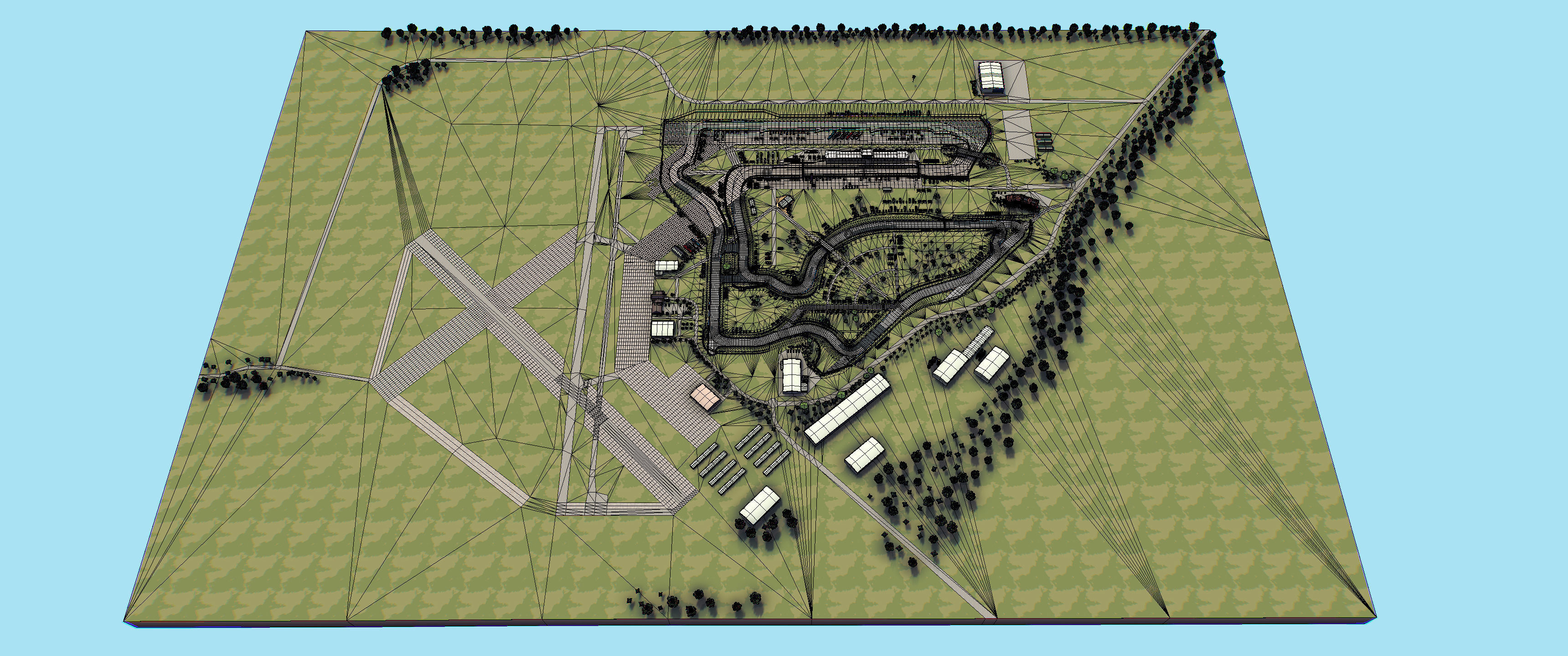 Cartoon Race Track Sebring Low-poly 3D model_9