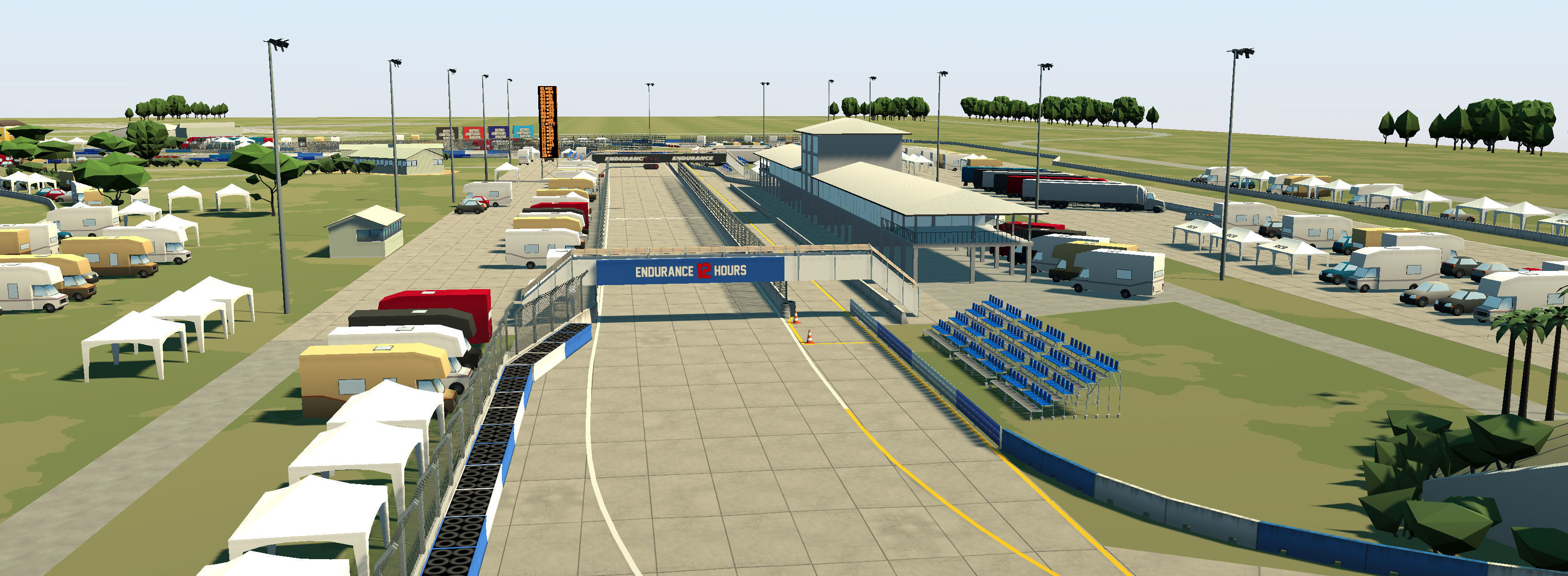 Cartoon Race Track Sebring Low-poly 3D model_6