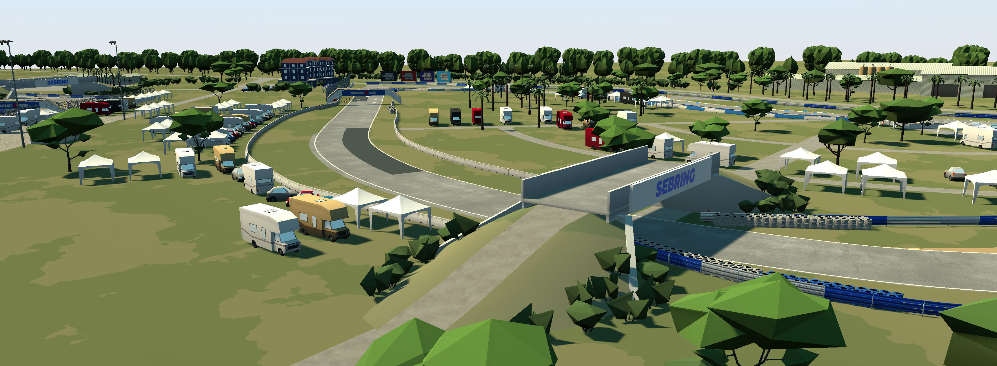 Cartoon Race Track Sebring Low-poly 3D model_11