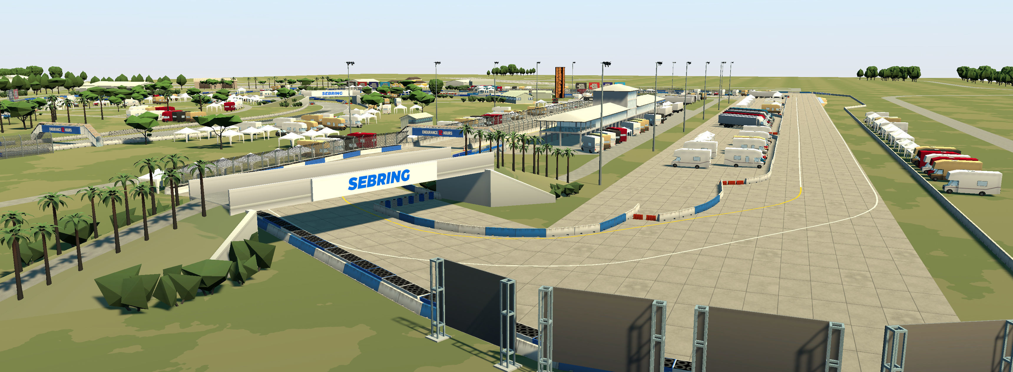 Cartoon Race Track Sebring Low-poly 3D model_5