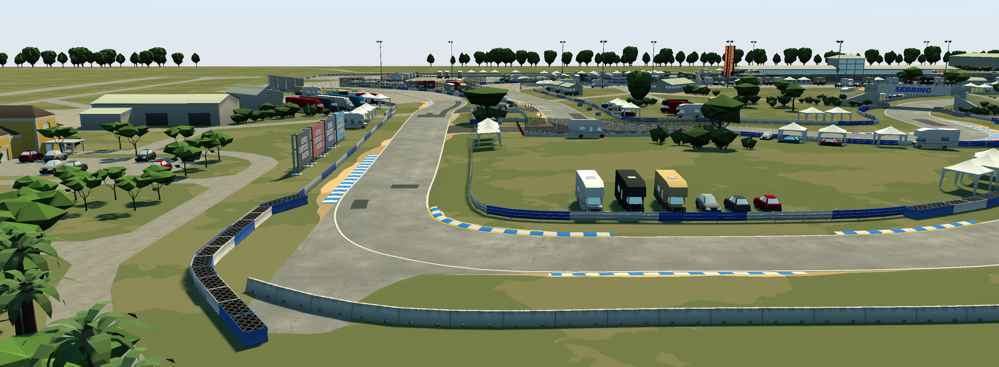 Cartoon Race Track Sebring Low-poly 3D model_14