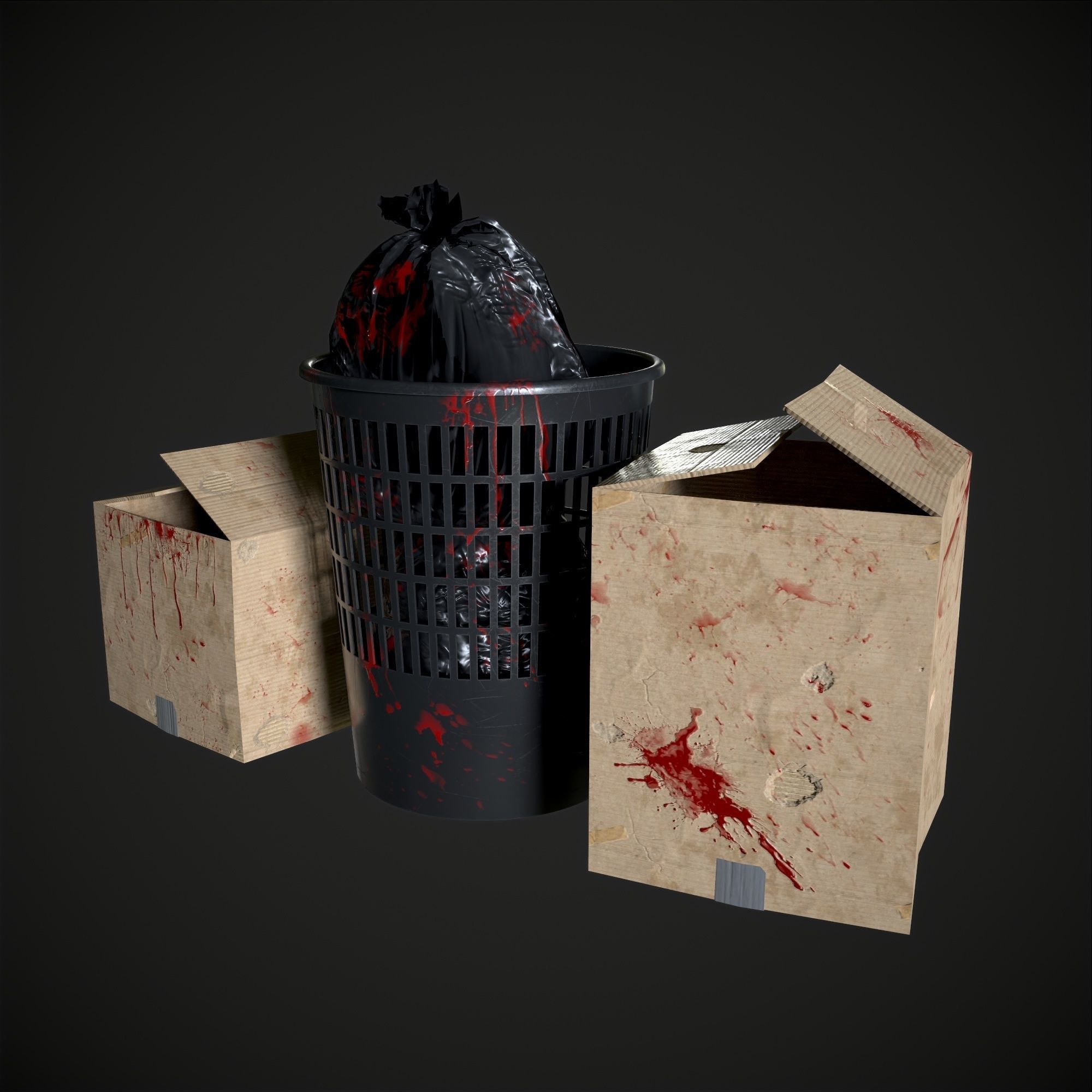 3D model Trash And Carton Box VR / AR / low-poly | CGTrader
