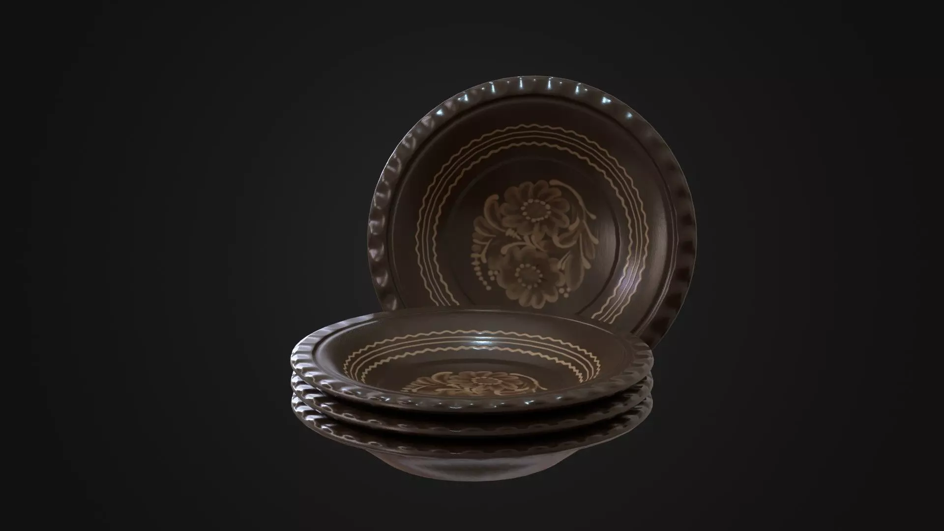 Decoration Plate 02 Free low-poly 3D model