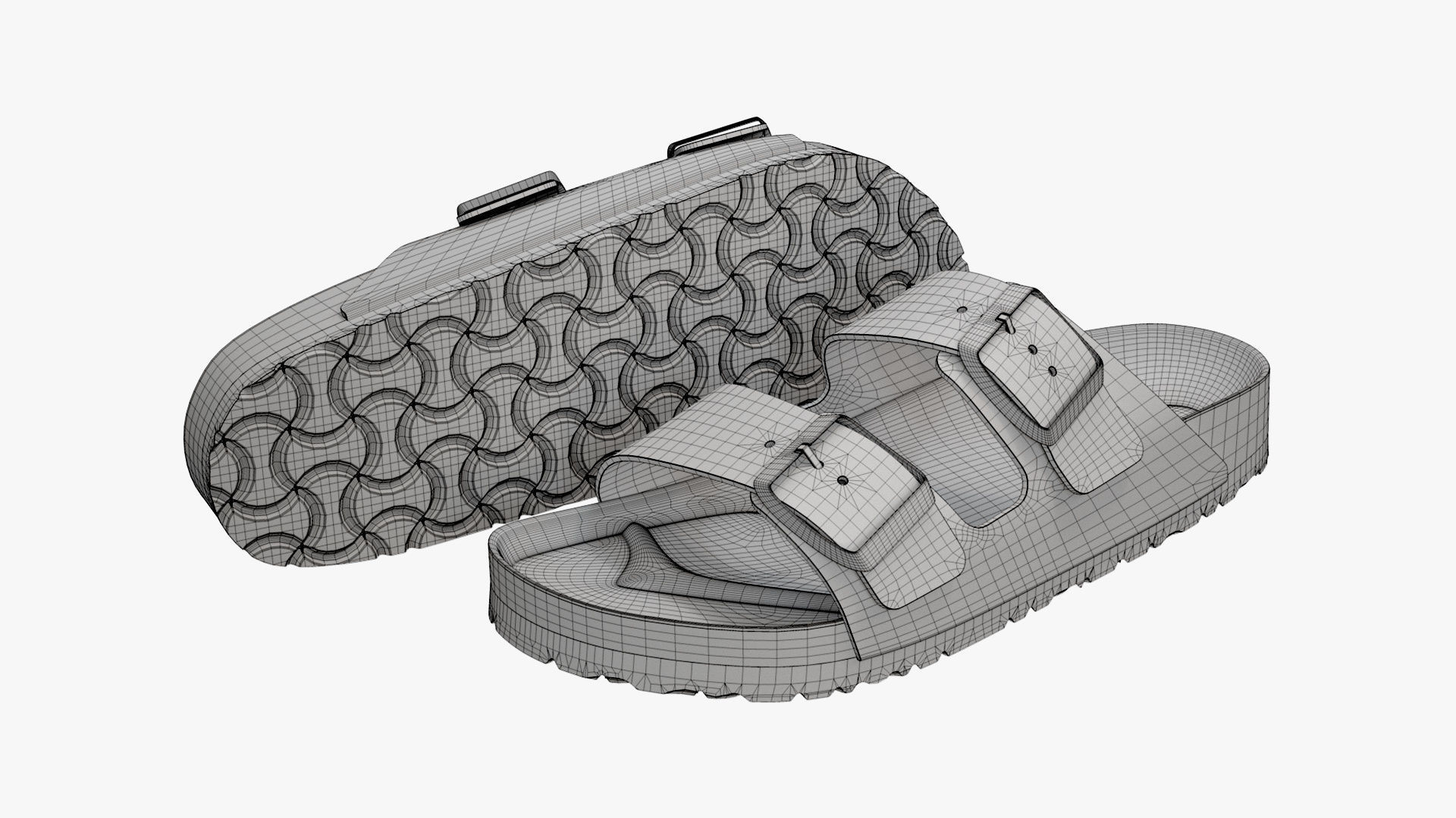 Birkenstock Arizona Grey Leather 3D model_13