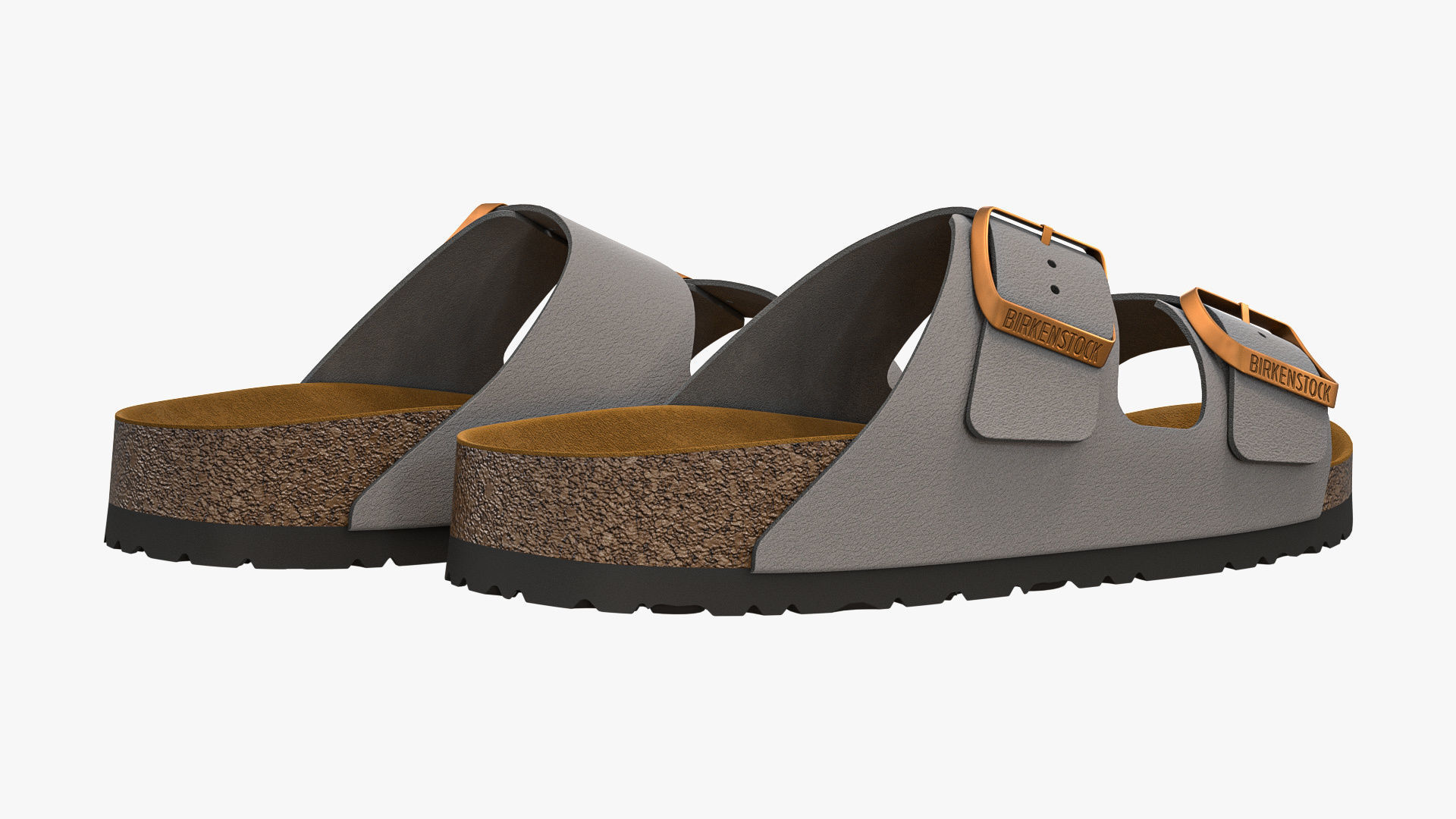 Birkenstock Arizona Grey Leather 3D model_5