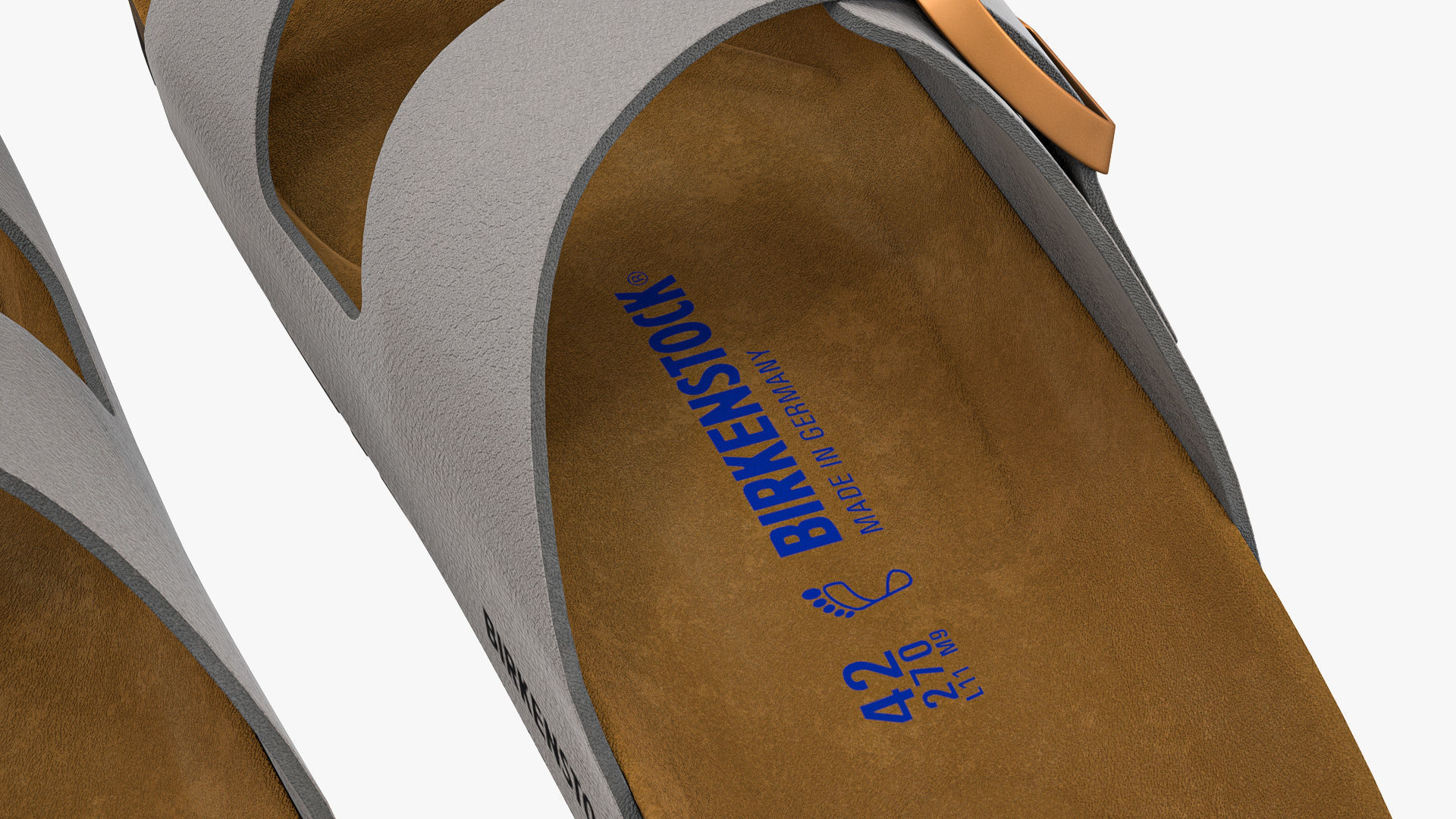 Birkenstock Arizona Grey Leather 3D model_12
