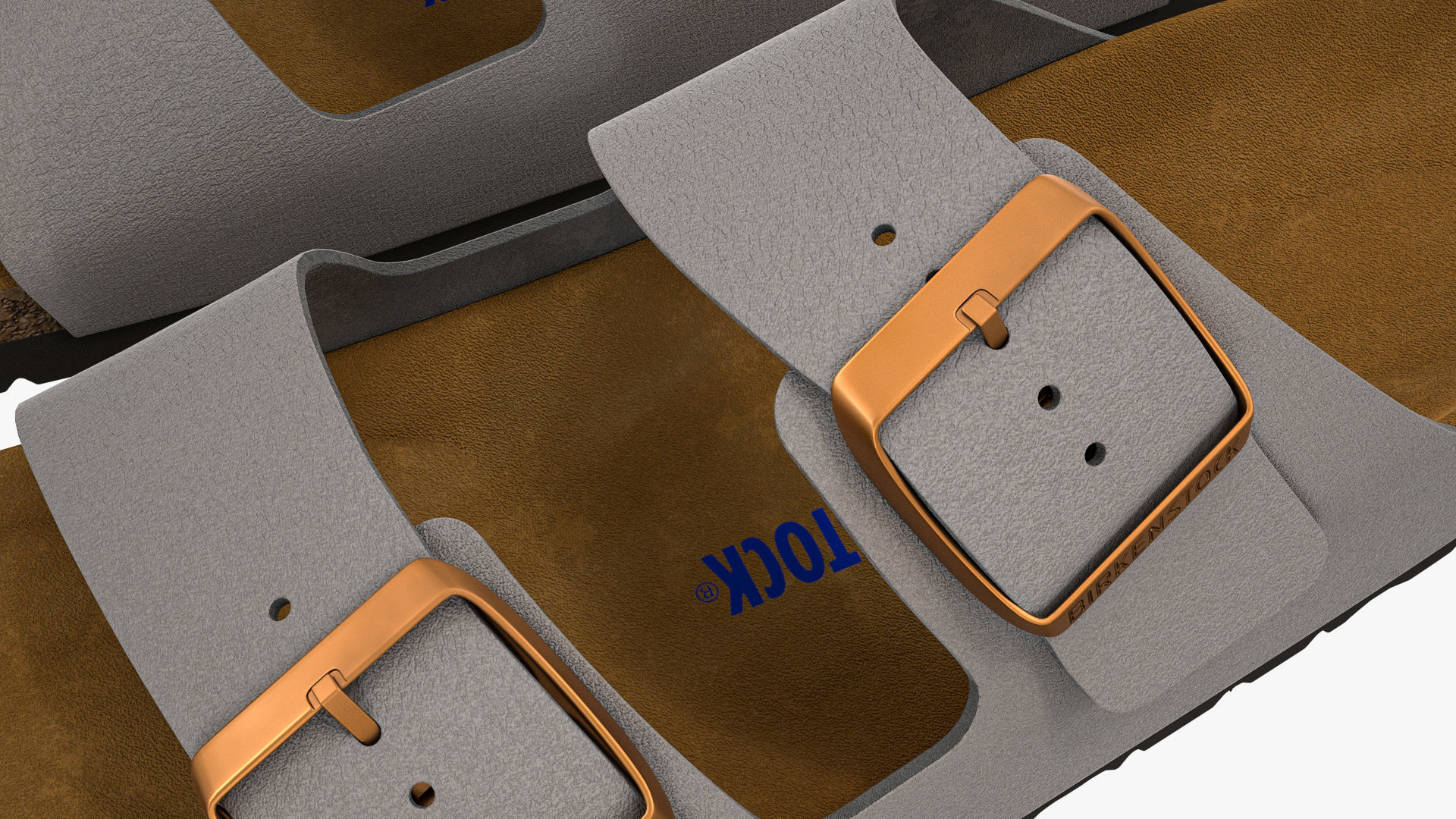 Birkenstock Arizona Grey Leather 3D model_11