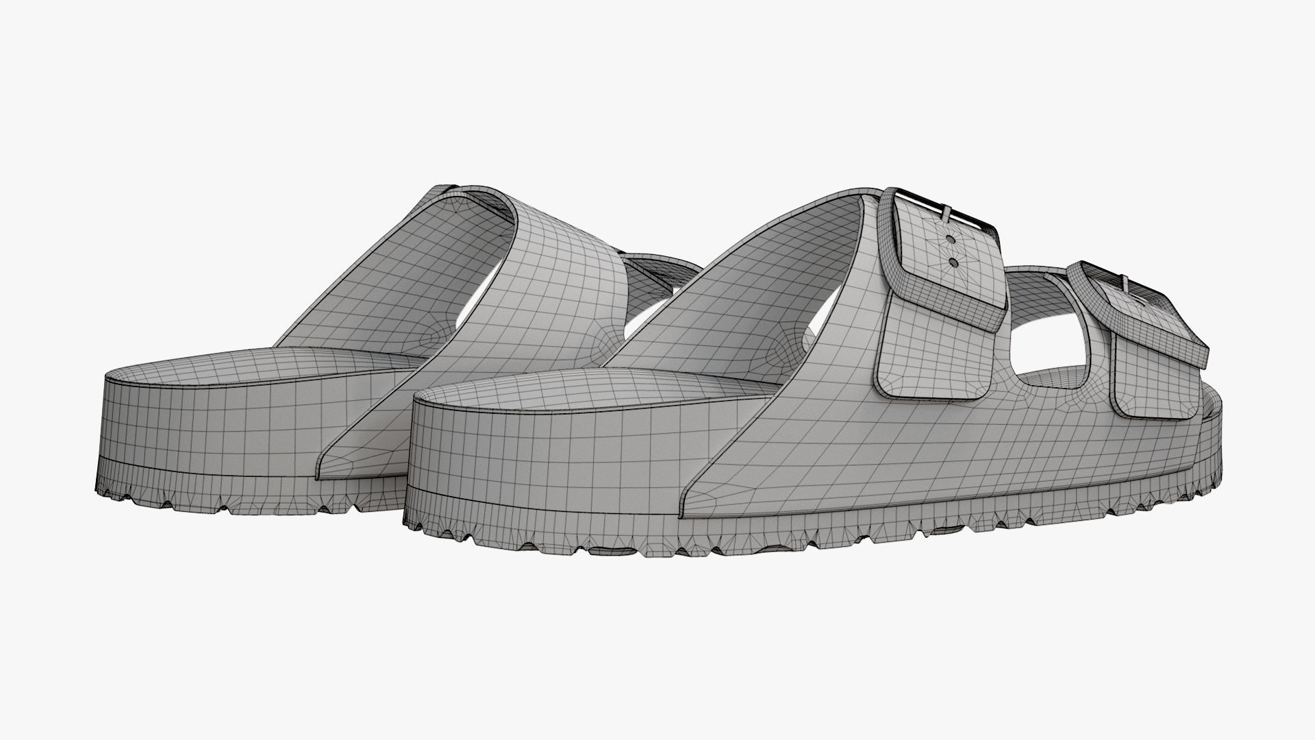 Birkenstock Arizona Grey Leather 3D model_15