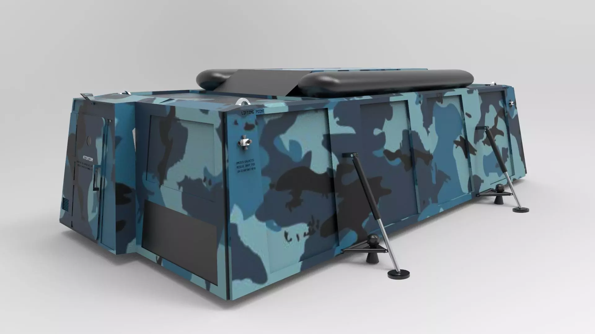 military pod basecamp 3D model_0