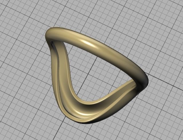 Wavy Dome Ring Curvy statement ring 3dmodel 3D print model_35