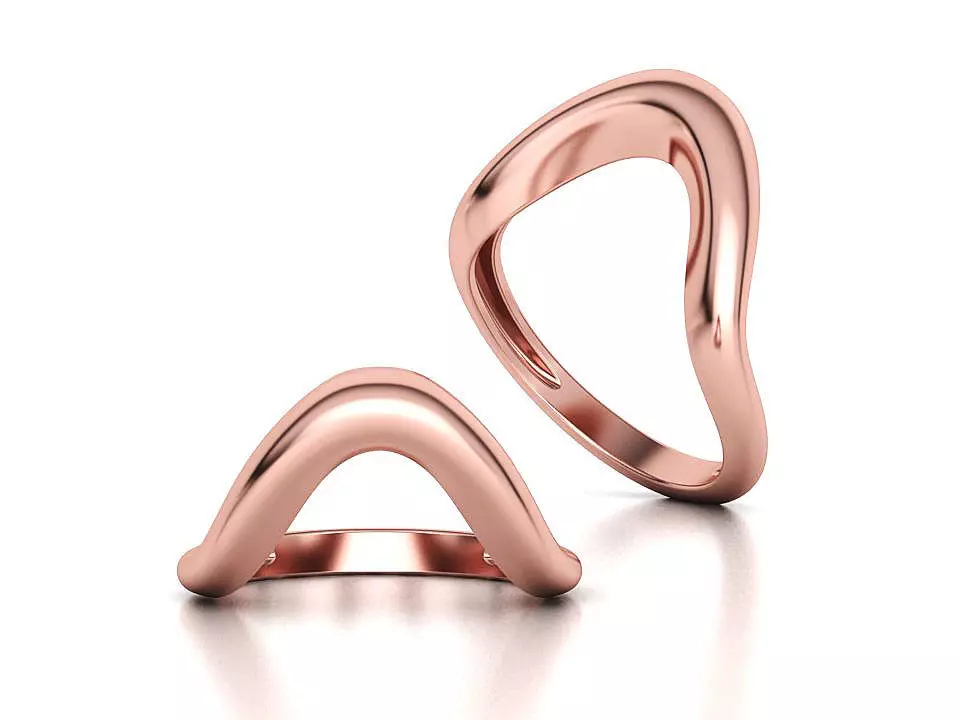 Wavy Dome Ring Curvy statement ring 3dmodel 3D print model_0