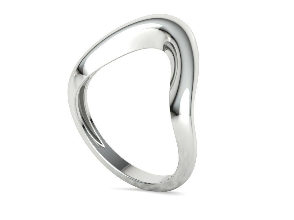 Wavy Dome Ring Curvy statement ring 3dmodel 3D print model_21