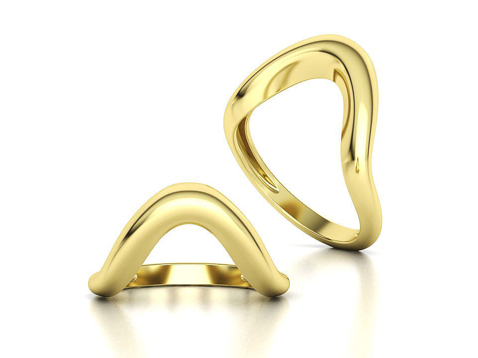 Wavy Dome Ring Curvy statement ring 3dmodel 3D print model_2