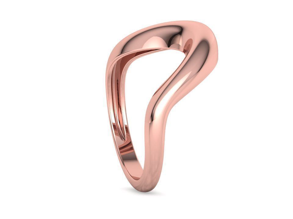 Wavy Dome Ring Curvy statement ring 3dmodel 3D print model_22