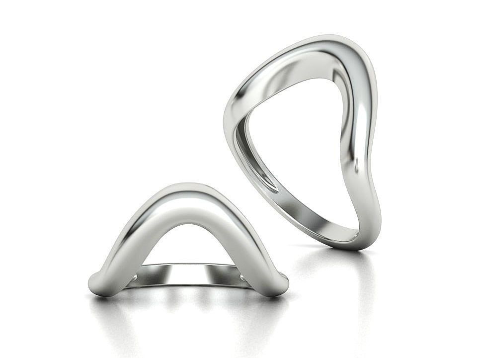 Wavy Dome Ring Curvy statement ring 3dmodel 3D print model_1