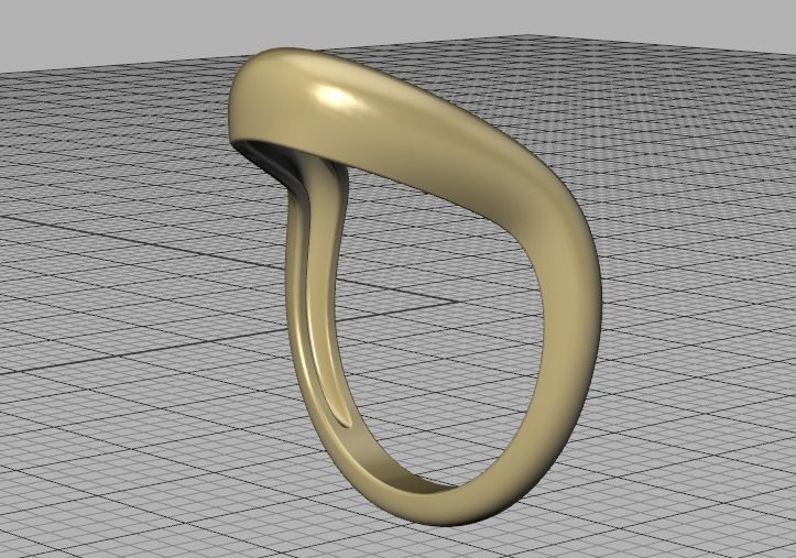 Wavy Dome Ring Curvy statement ring 3dmodel 3D print model_32