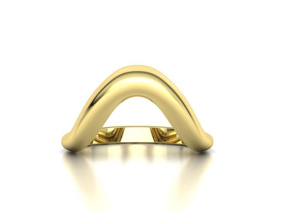 Wavy Dome Ring Curvy statement ring 3dmodel 3D print model_11