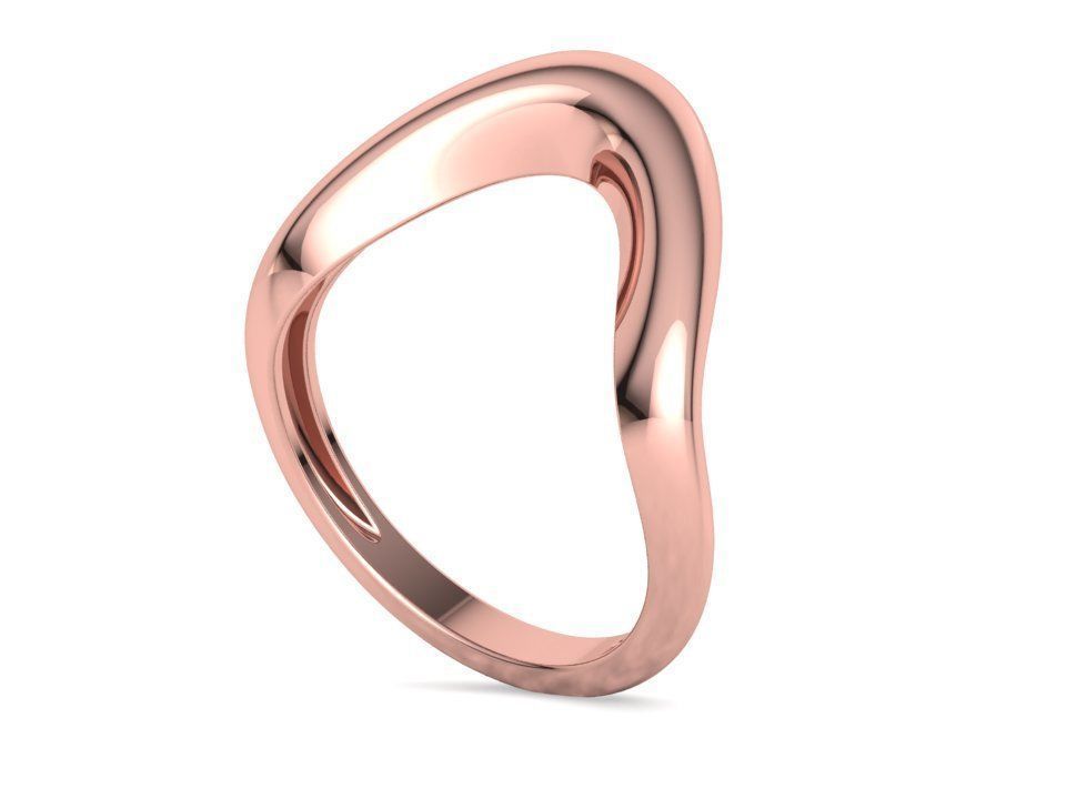 Wavy Dome Ring Curvy statement ring 3dmodel 3D print model_19