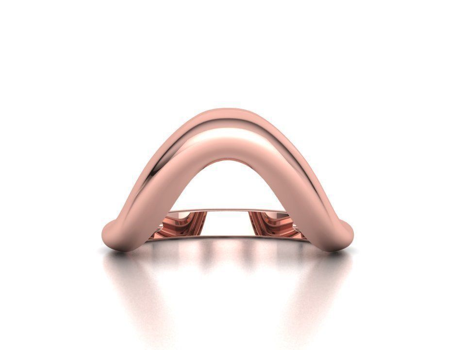 Wavy Dome Ring Curvy statement ring 3dmodel 3D print model_10