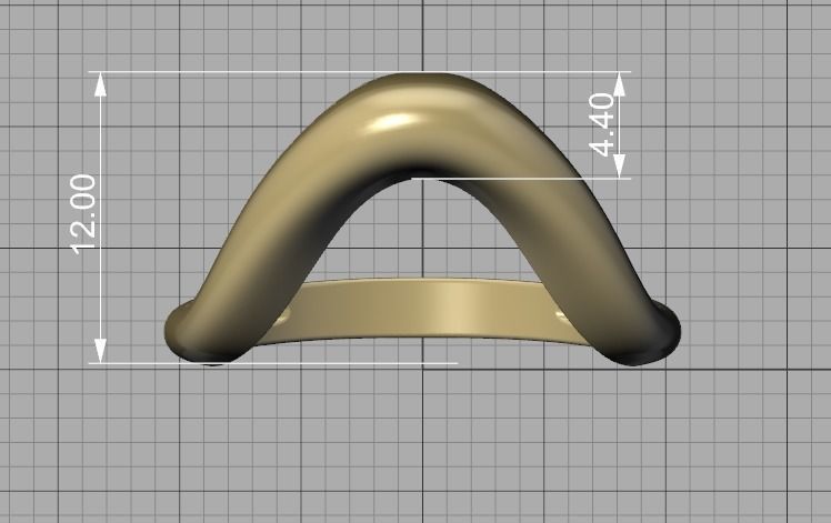 Wavy Dome Ring Curvy statement ring 3dmodel 3D print model_7