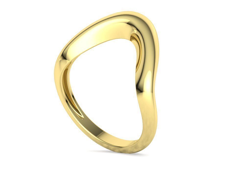 Wavy Dome Ring Curvy statement ring 3dmodel 3D print model_20