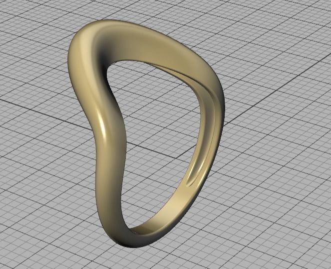 Wavy Dome Ring Curvy statement ring 3dmodel 3D print model_34