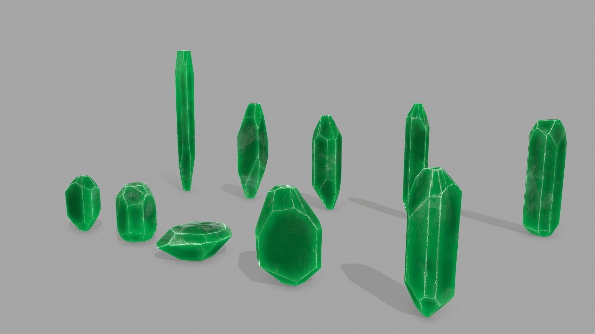 crystal set Low-poly 3D model_12