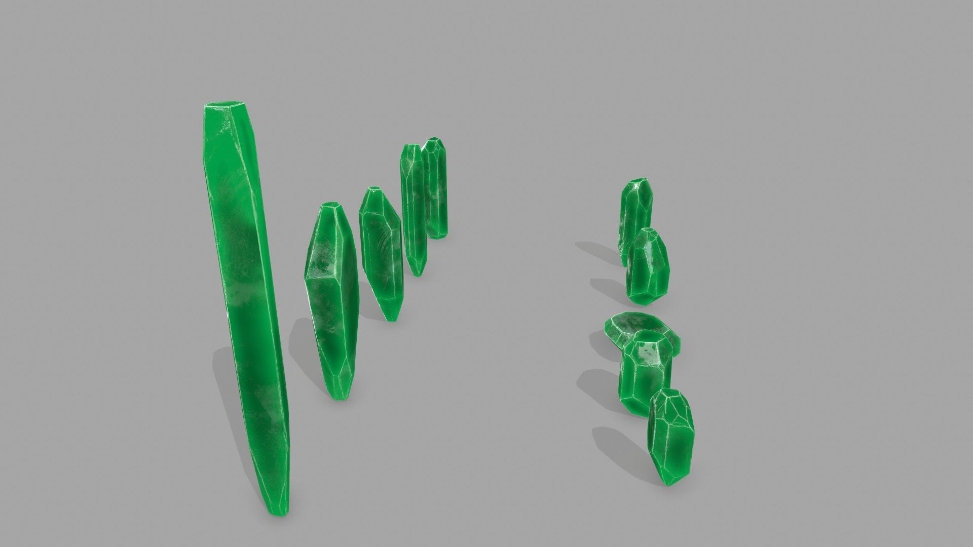 crystal set Low-poly 3D model_9