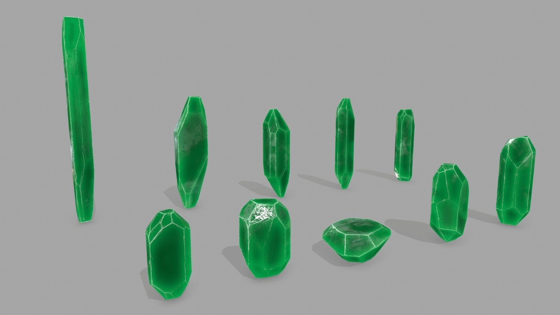 crystal set Low-poly 3D model_11
