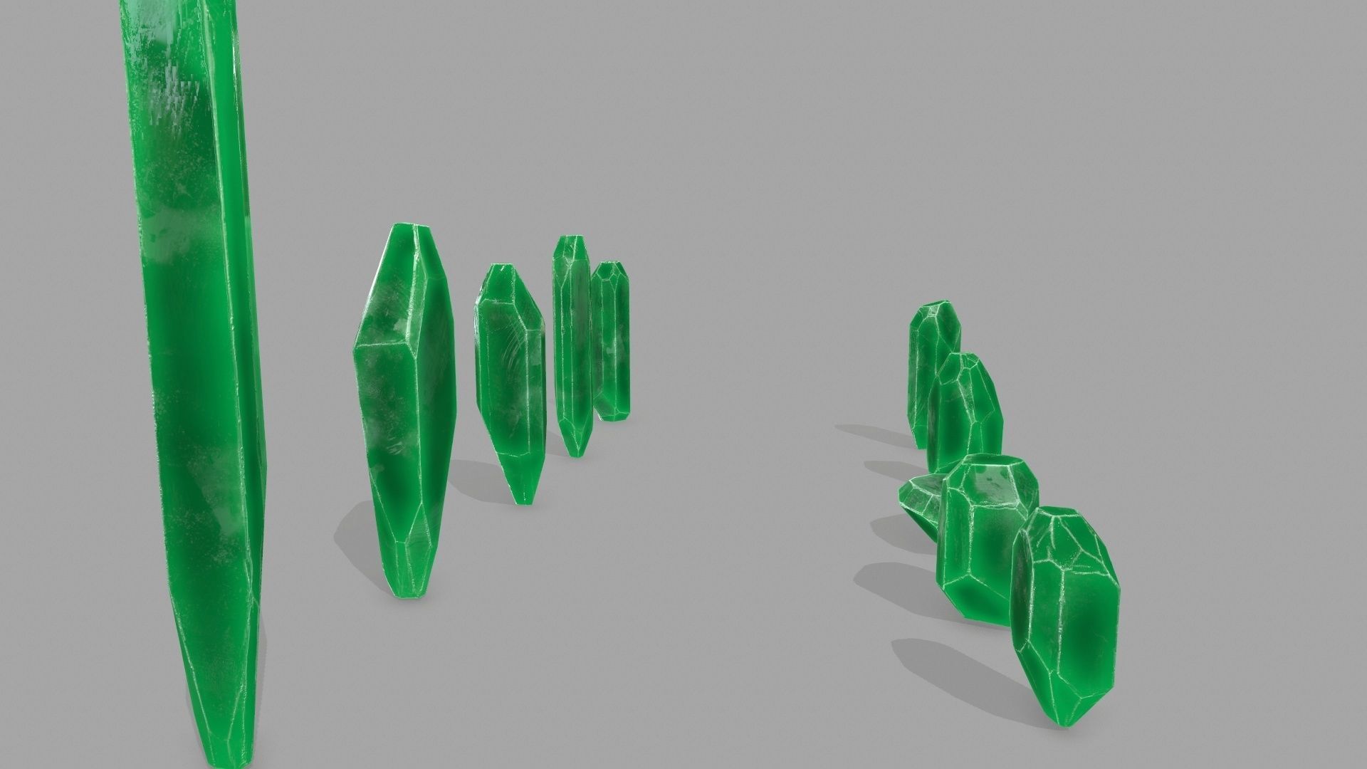 crystal set Low-poly 3D model_15