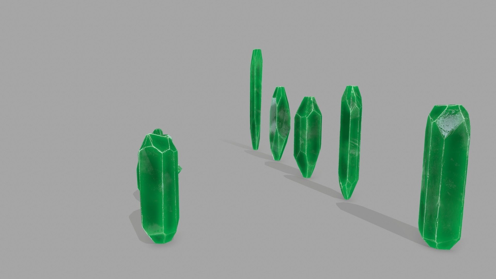 crystal set Low-poly 3D model_13