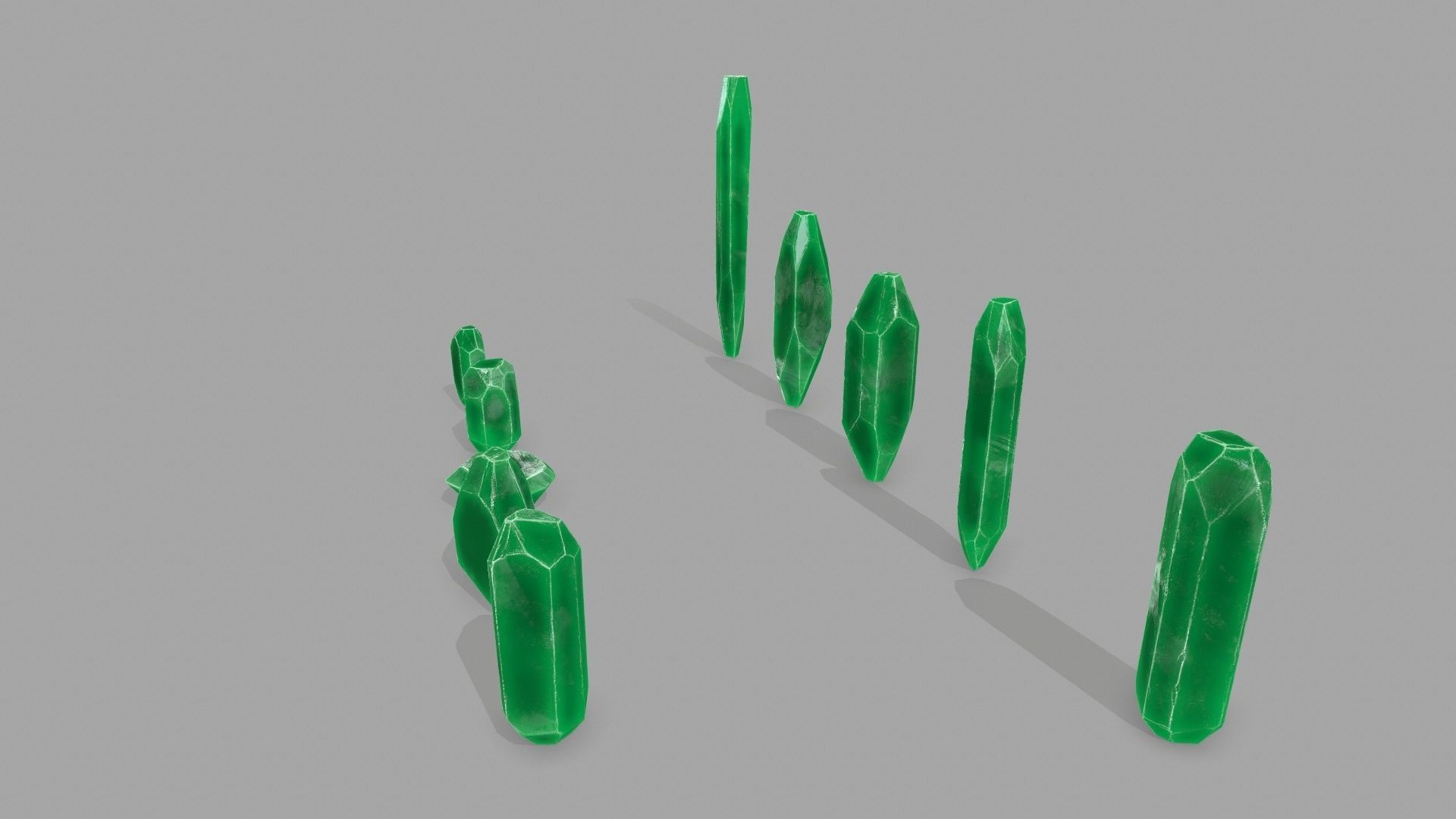 crystal set Low-poly 3D model_4