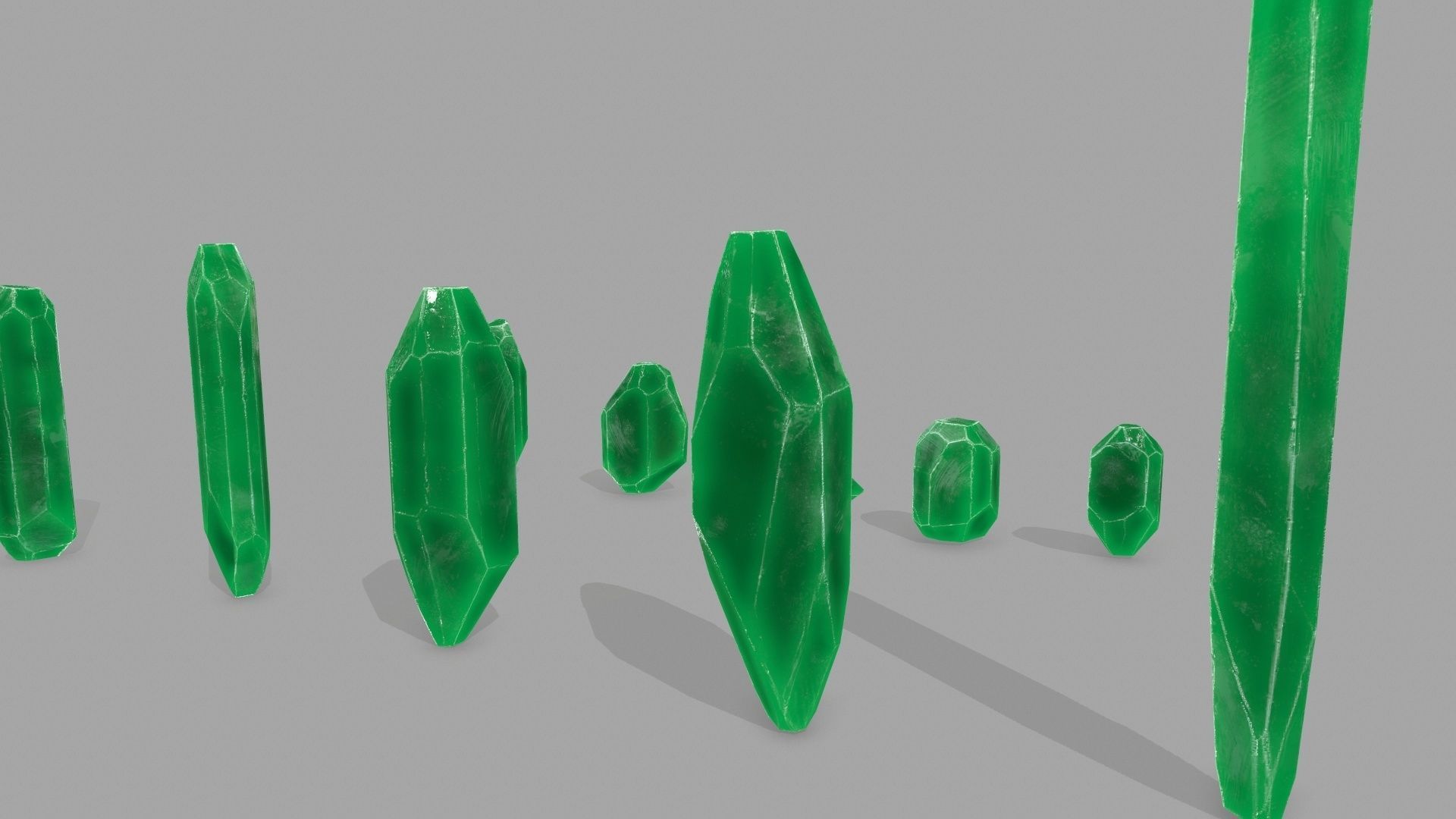 crystal set Low-poly 3D model_14