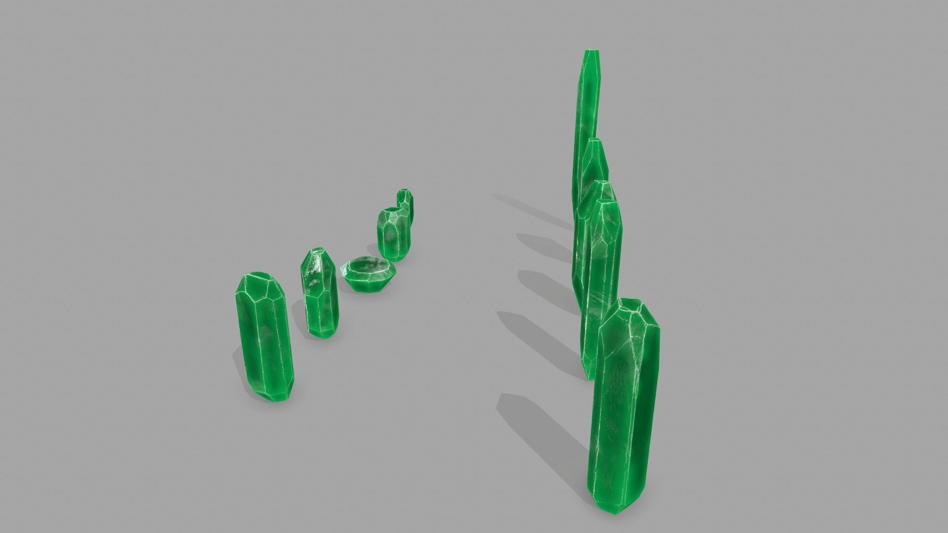 crystal set Low-poly 3D model_5