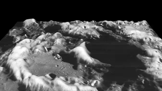 Newton Lunar Crater 3D model