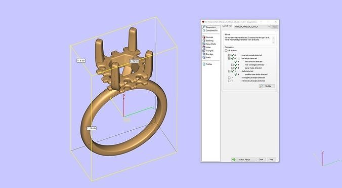 Cushion cut diamond engagement ring 5US 3D print model
