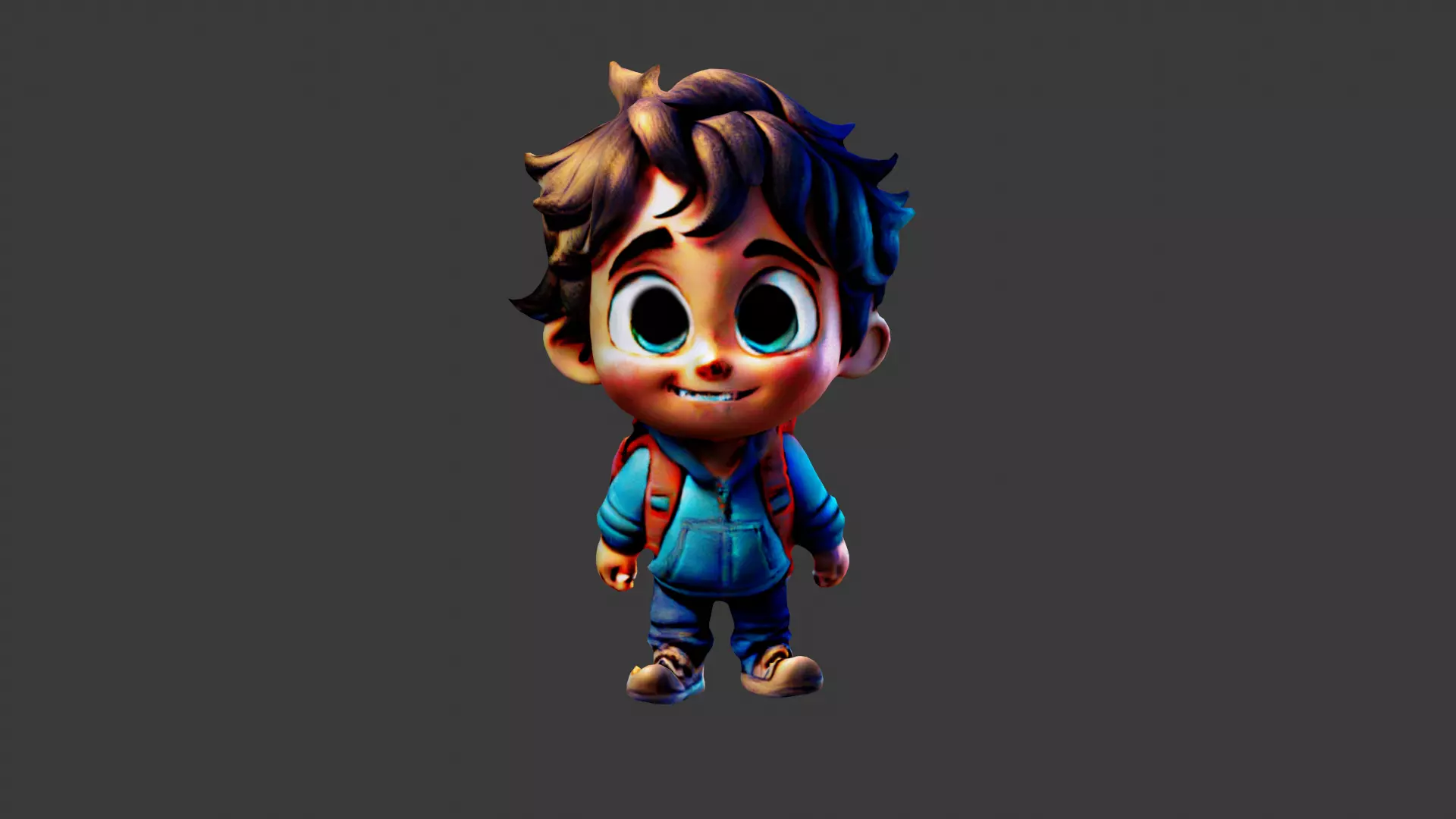 Child Cartoon Low-poly 3D model_0