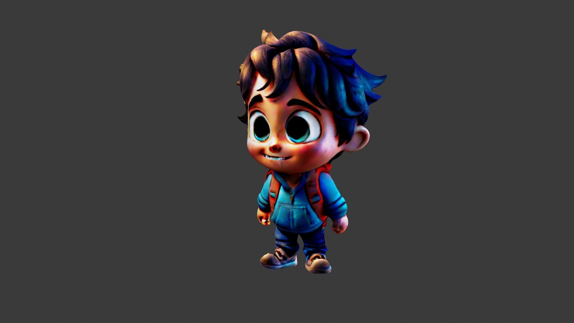 Child Cartoon Low-poly 3D model_3