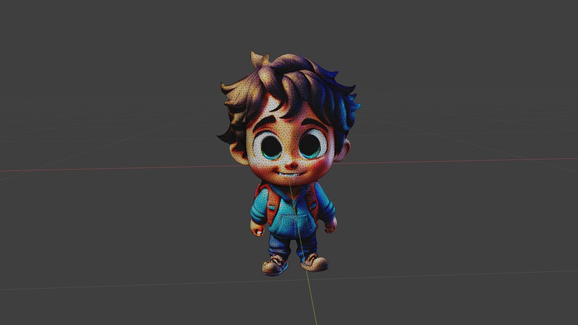 Child Cartoon Low-poly 3D model_6