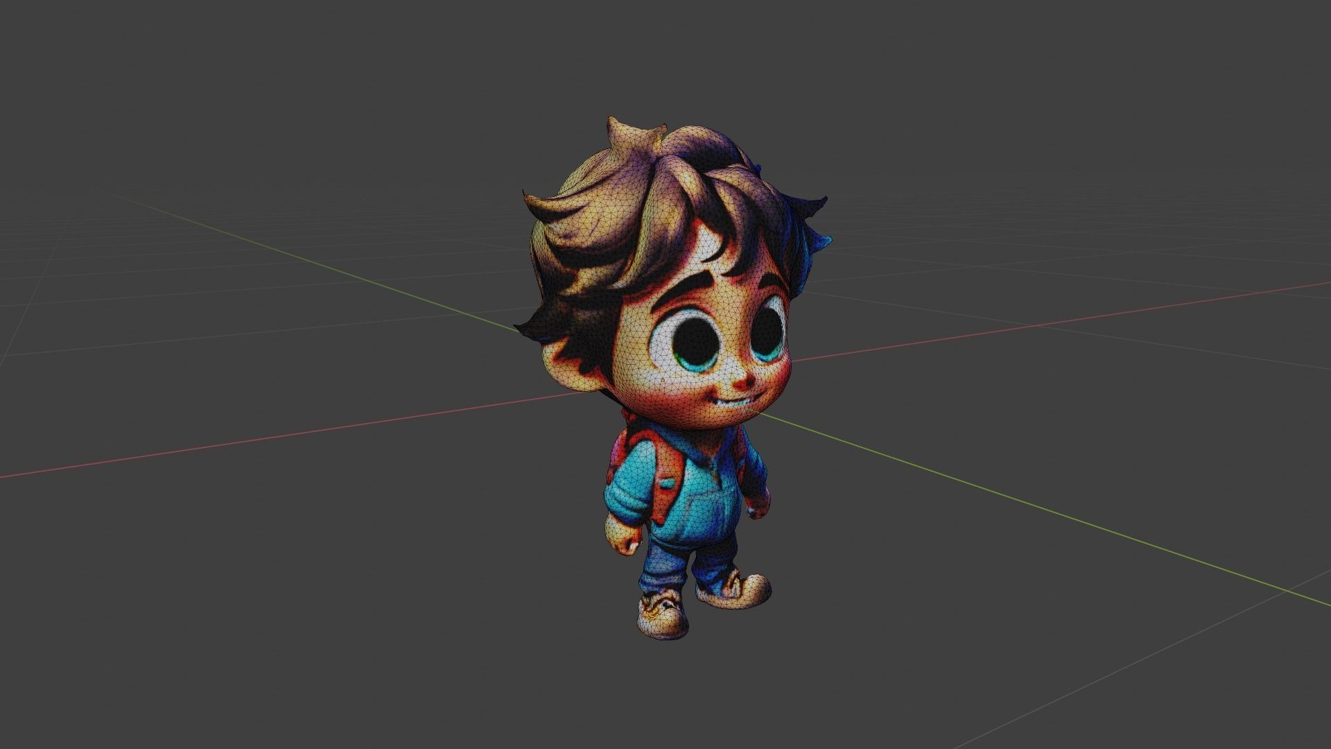 Child Cartoon Low-poly 3D model_7