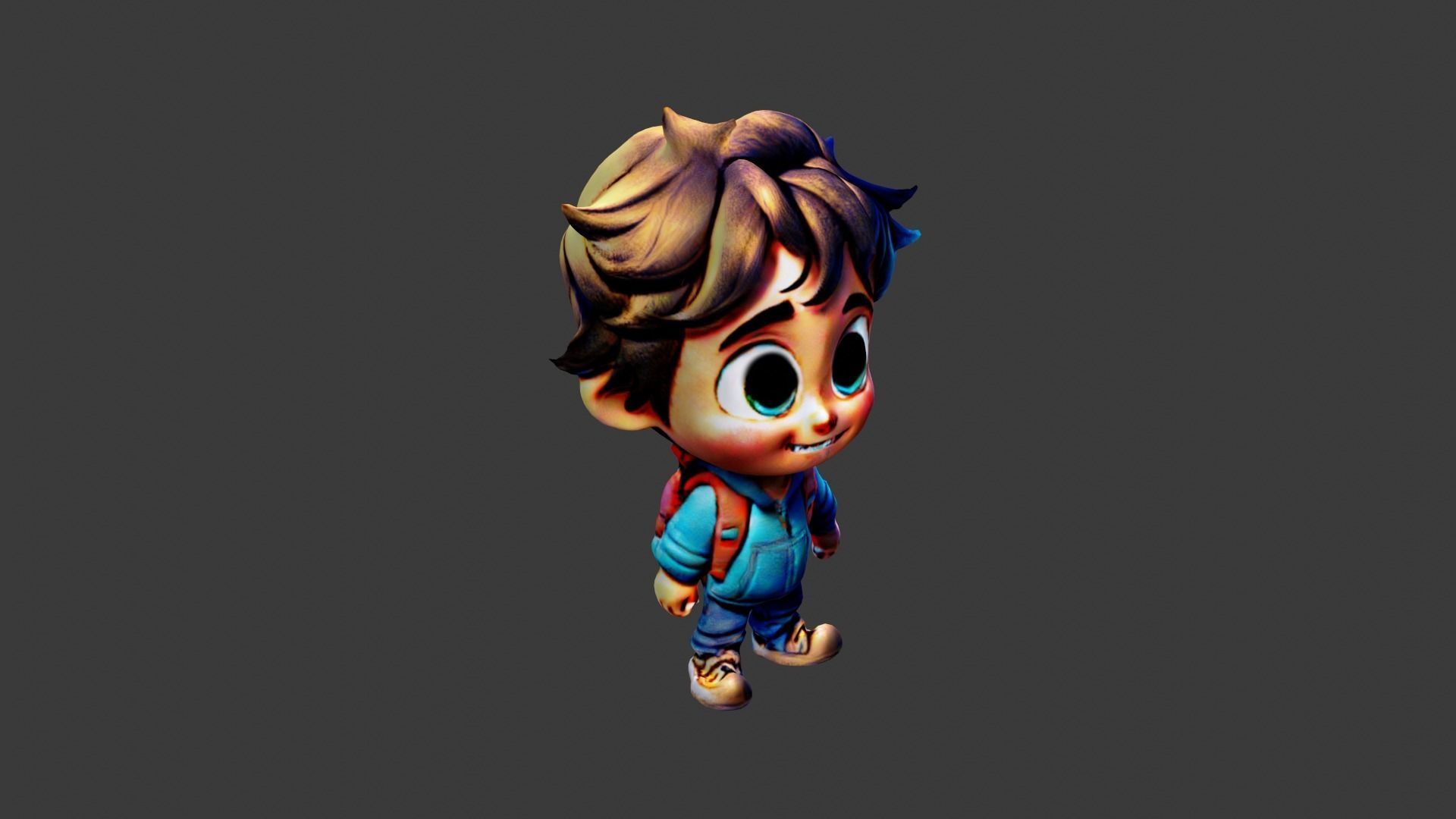 Child Cartoon Low-poly 3D model_1