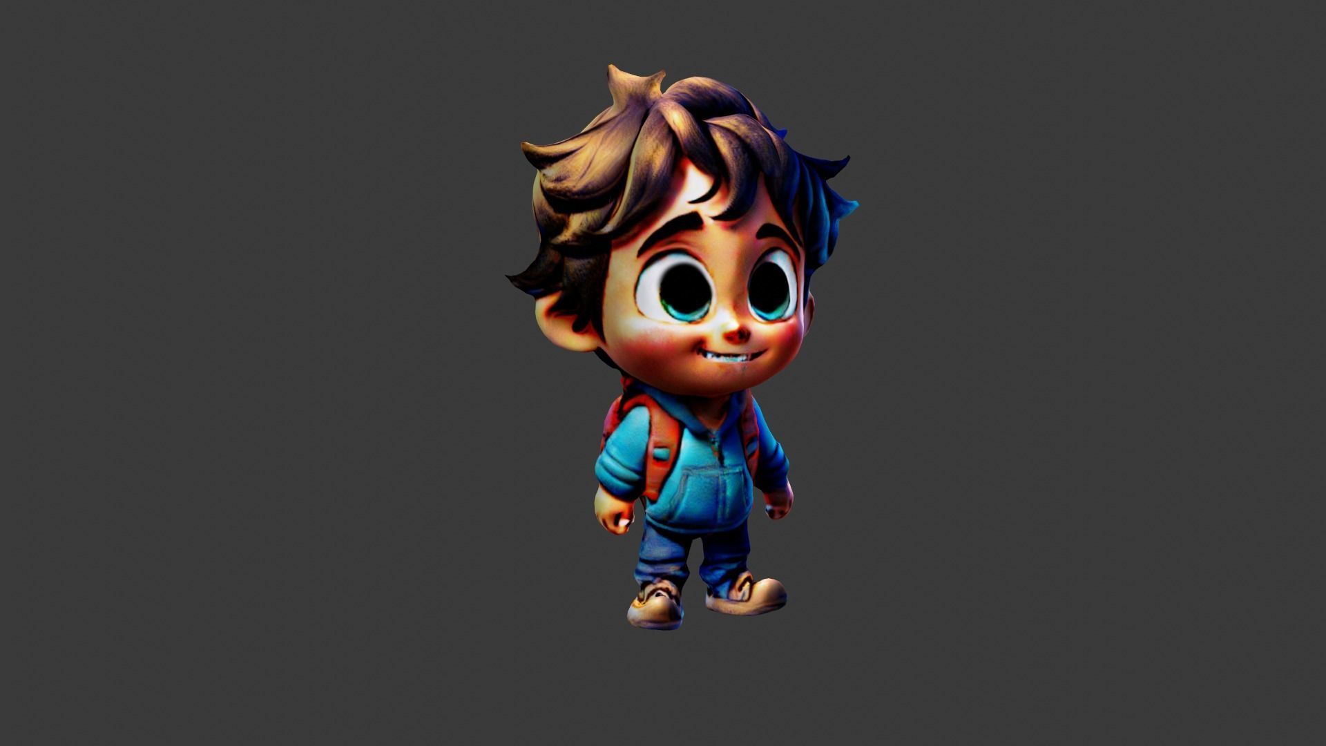 Child Cartoon Low-poly 3D model_4