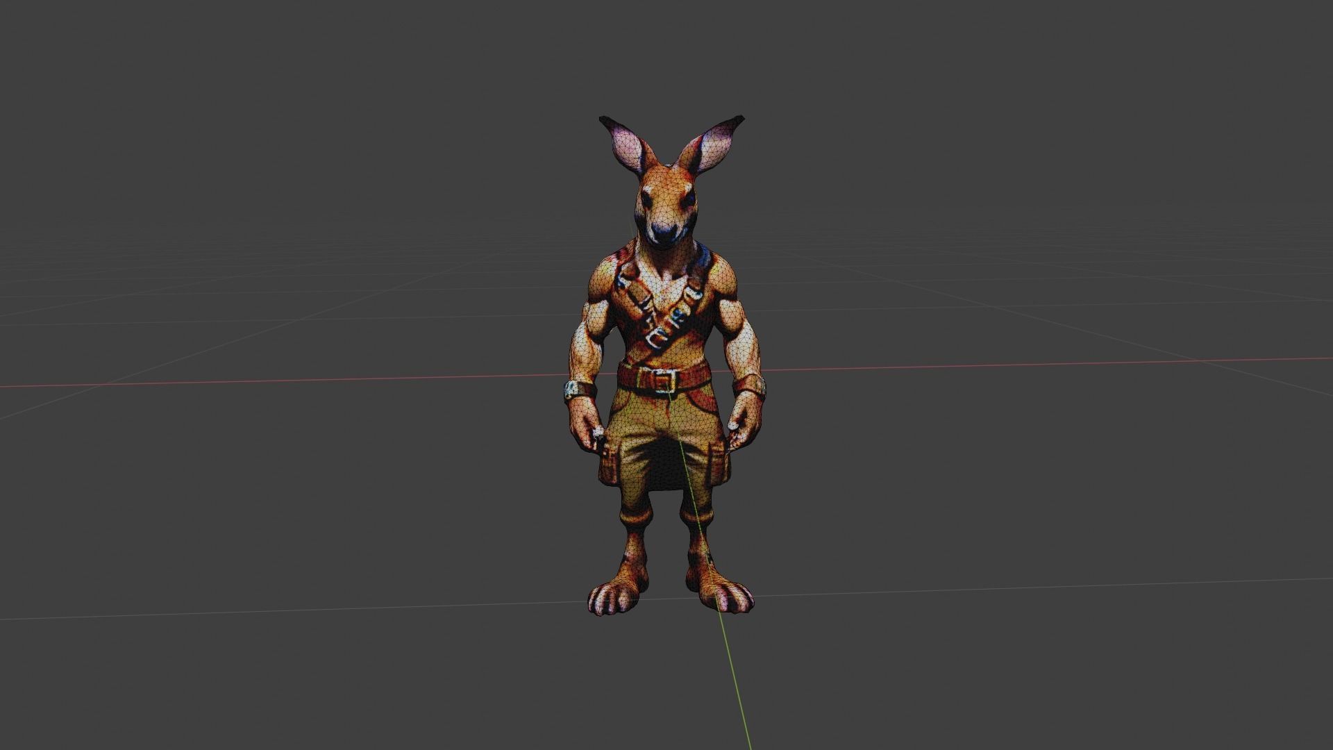 Rabbitman Low-poly 3D model_6
