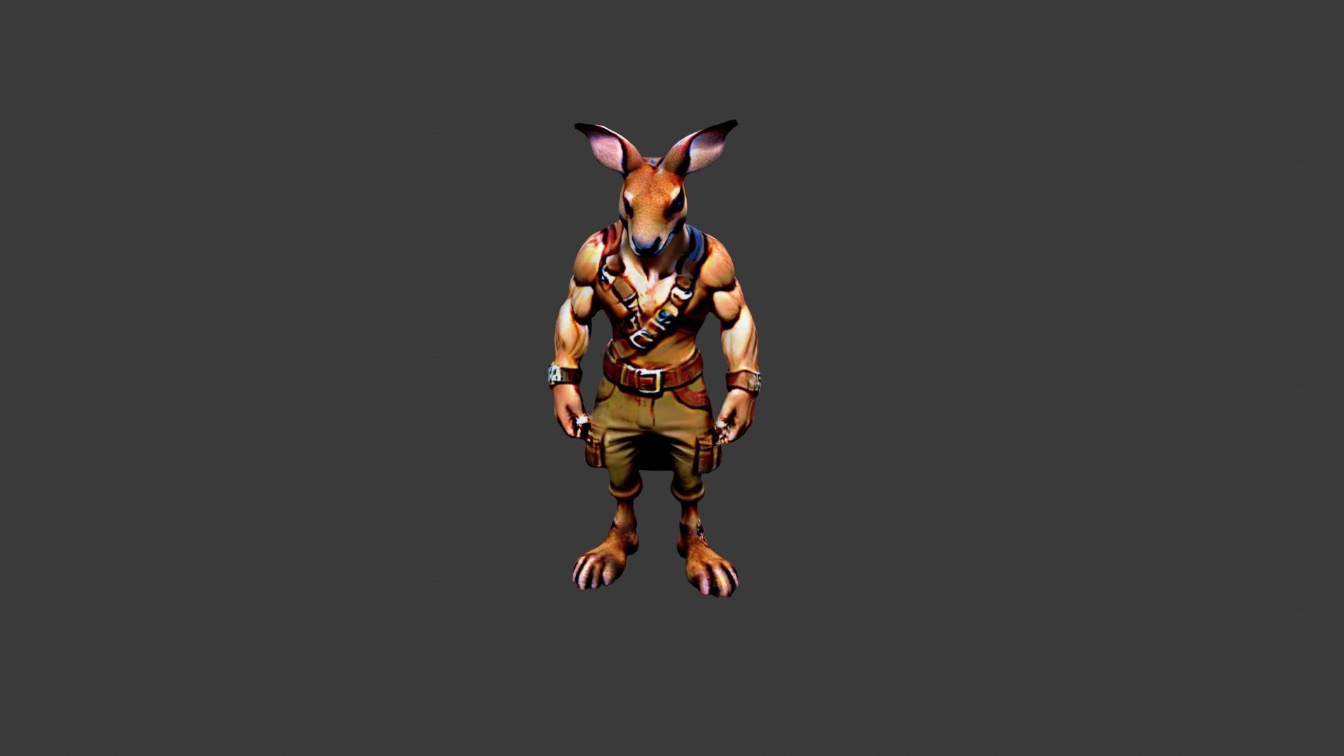 Rabbitman Low-poly 3D model_5