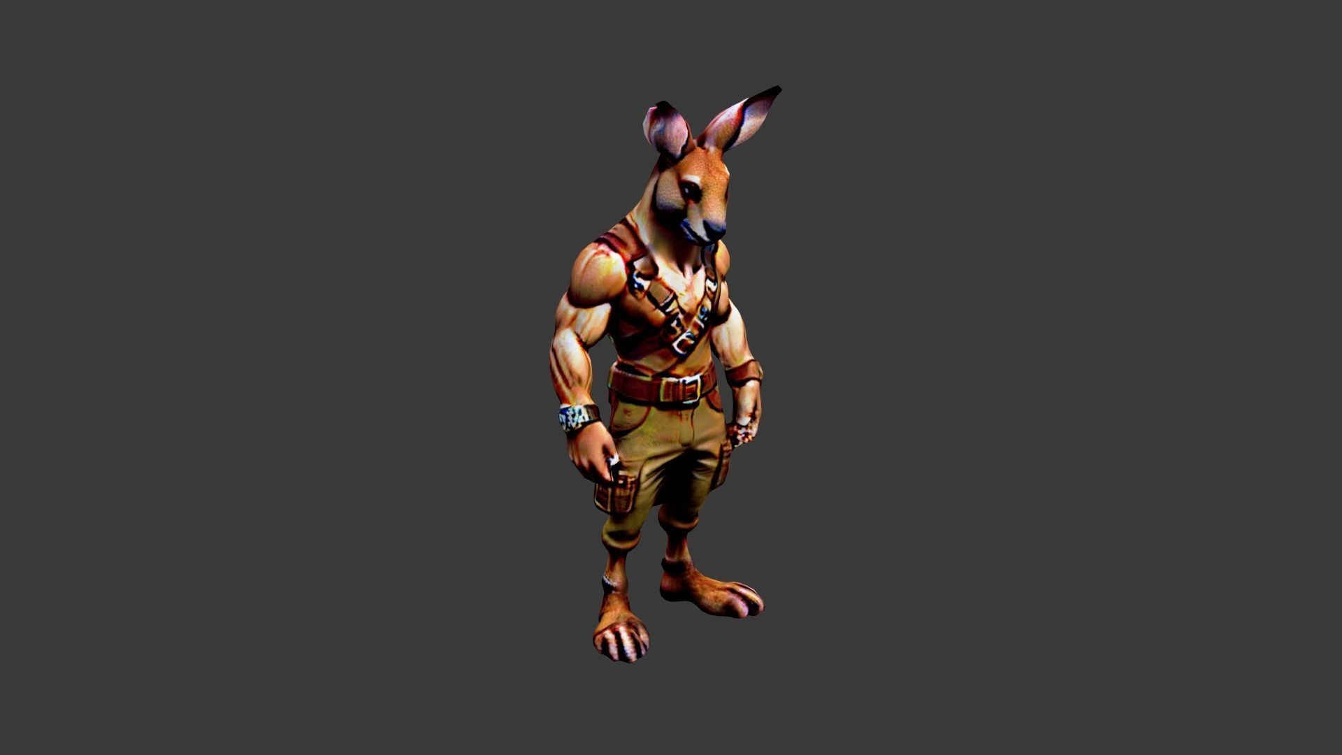 Rabbitman Low-poly 3D model_1